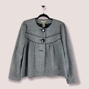 Anthropologie Ecologie Tweed Wool Blend Peacoat Jacket - L